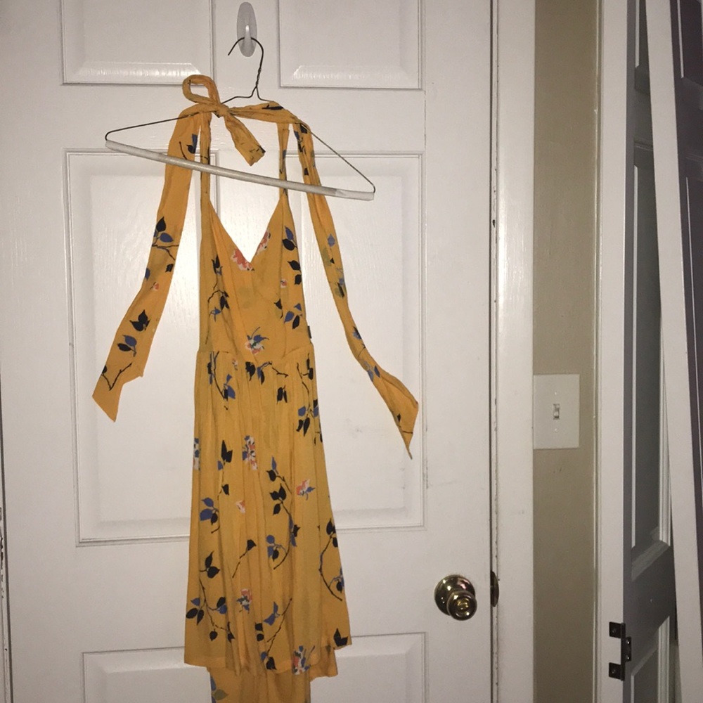 Yellow floral sun dress